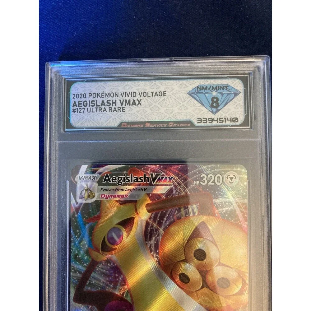 DSG NM/MINT 8 Aegislash VMAX 127/185 Swsh04: Vivid Voltage Holo Ultra Rare